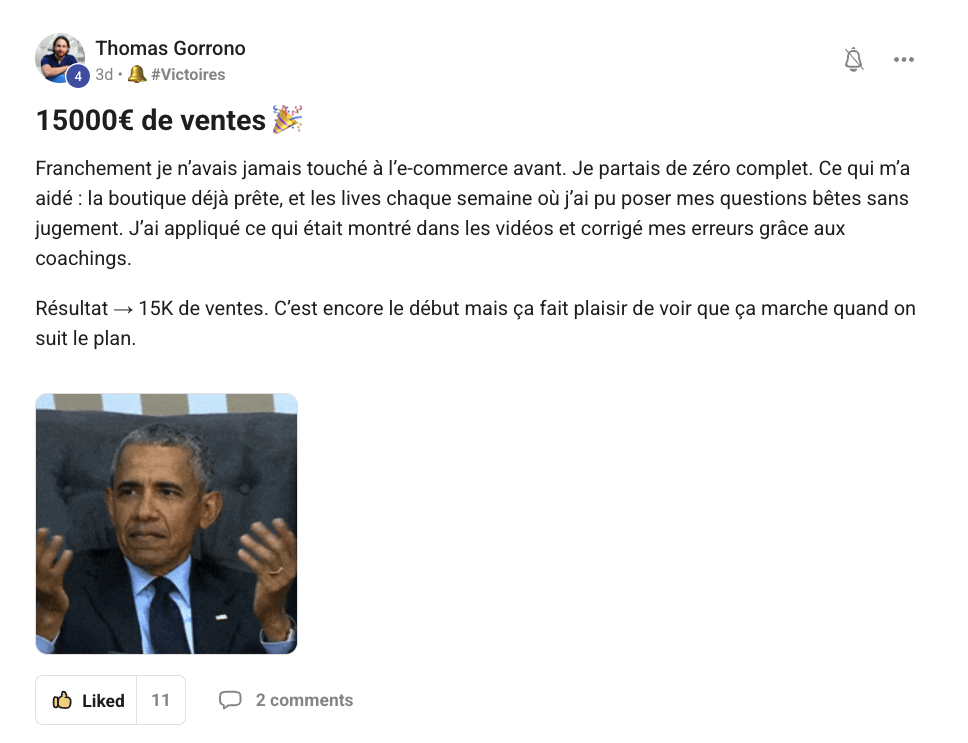 Témoignage Thomas — 15 000€ de ventes