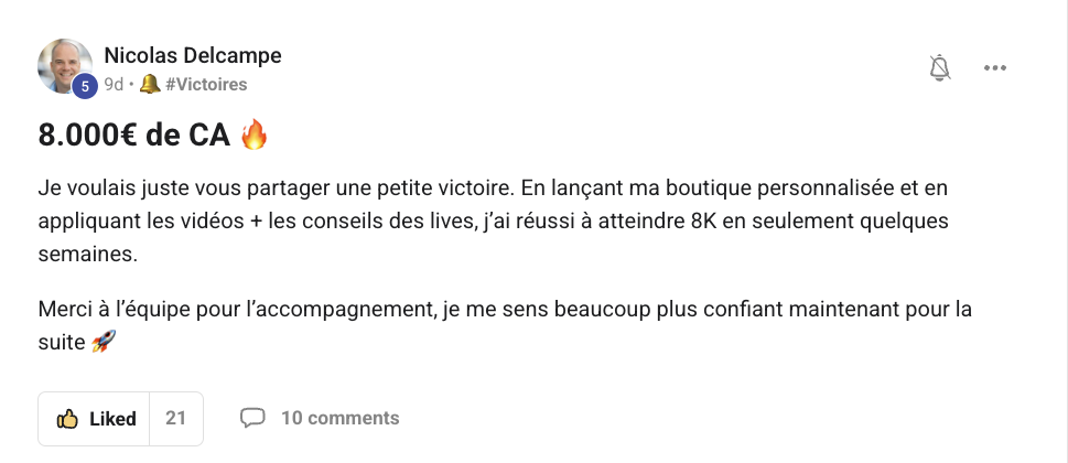Témoignage Nicolas — 8 000€ de CA